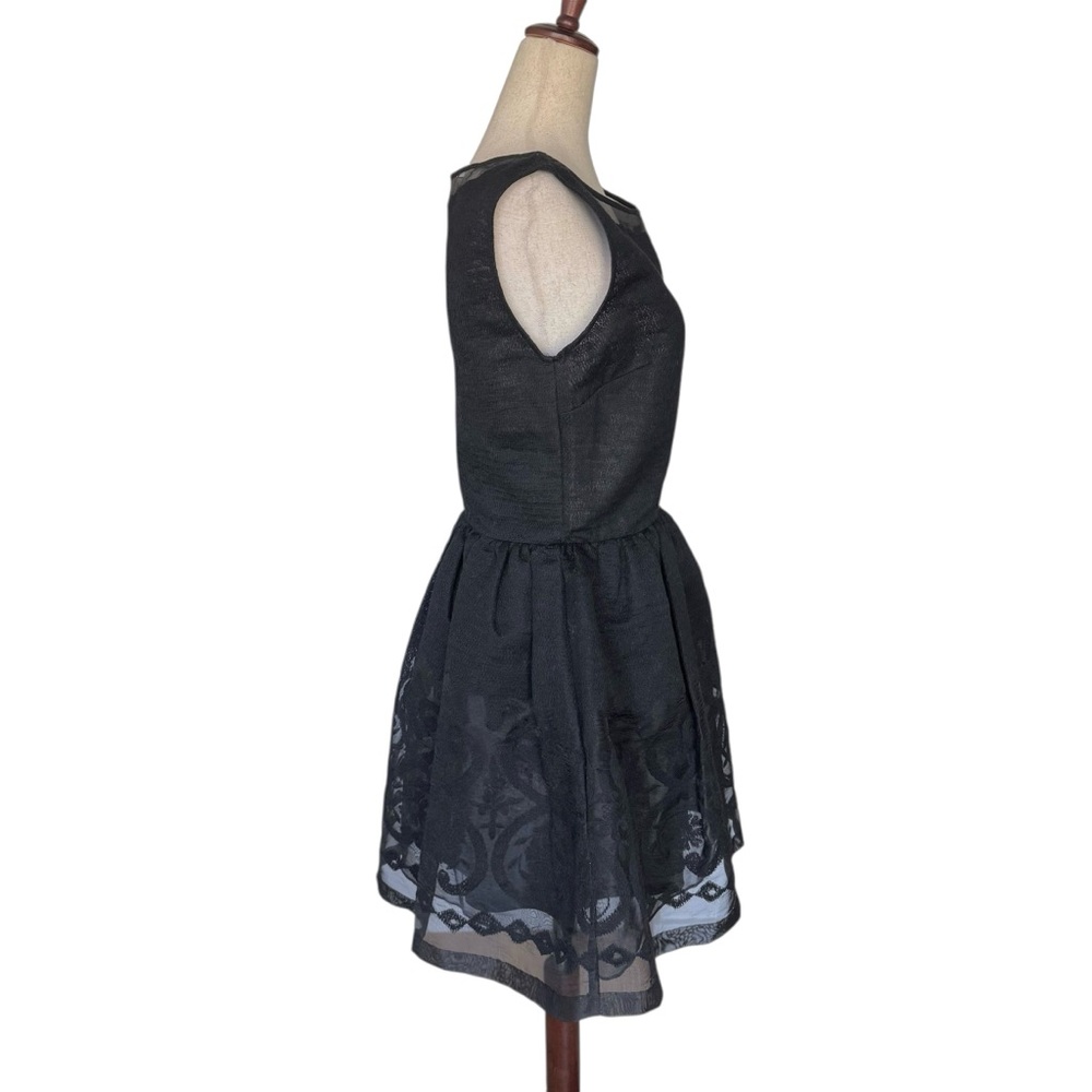 Blugirl Blumarine Black Sleeveless Organza Dress 50s Style IT 42 - Picture 4 of 12